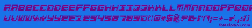 PhaserBankProItalic Font – Purple Fonts on Blue Background