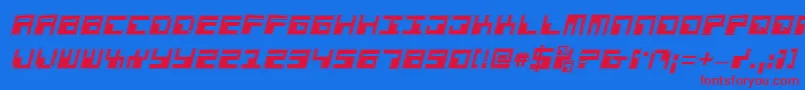 PhaserBankProItalic Font – Red Fonts on Blue Background