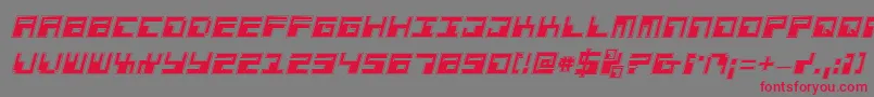 PhaserBankProItalic-fontti – punaiset fontit harmaalla taustalla