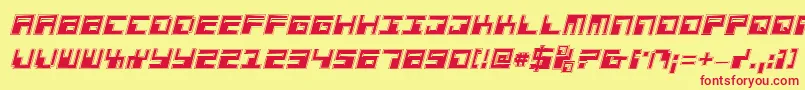 Fonte PhaserBankProItalic – fontes vermelhas em um fundo amarelo