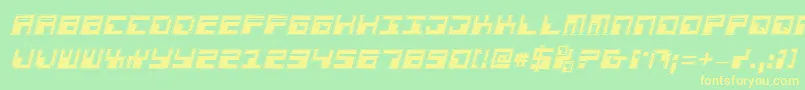 Шрифт PhaserBankProItalic – жёлтые шрифты на зелёном фоне