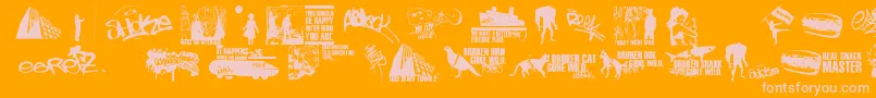 フォントThisIsMyTown2 – オレンジの背景にピンクのフォント