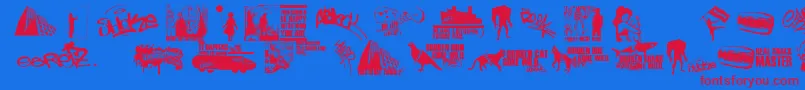 ThisIsMyTown2 Font – Red Fonts on Blue Background