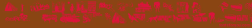 ThisIsMyTown2-Schriftart – Rote Schriften auf braunem Hintergrund