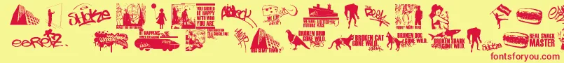 ThisIsMyTown2 Font – Red Fonts on Yellow Background