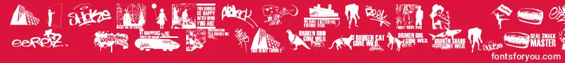 ThisIsMyTown2 Font – White Fonts on Red Background