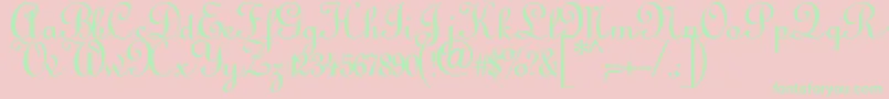 Annabel Script-Schriftart – Grüne Schriften auf rosa Hintergrund