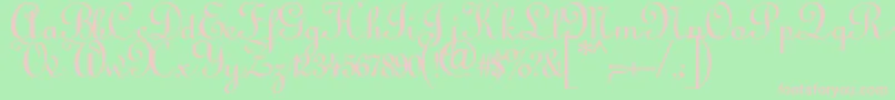 Annabel Script-Schriftart – Rosa Schriften auf grünem Hintergrund