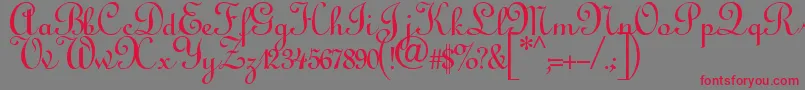 Annabel Script-Schriftart – Rote Schriften auf grauem Hintergrund