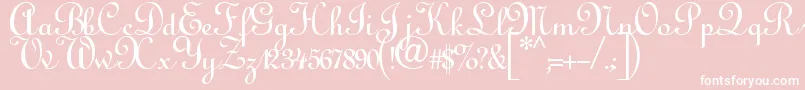 Annabel Script-Schriftart – Weiße Schriften auf rosa Hintergrund