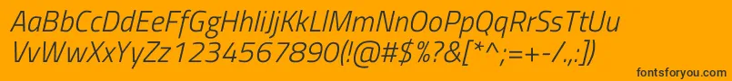 TitilliumwebLightitalic Font – Black Fonts on Orange Background