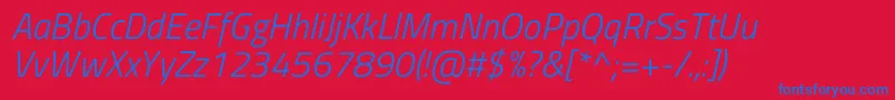 TitilliumwebLightitalic Font – Blue Fonts on Red Background