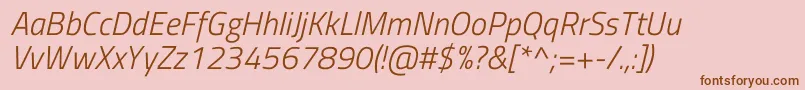 TitilliumwebLightitalic Font – Brown Fonts on Pink Background