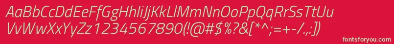 TitilliumwebLightitalic Font – Green Fonts on Red Background