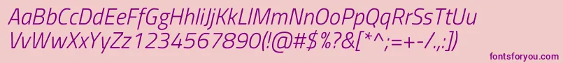 TitilliumwebLightitalic Font – Purple Fonts on Pink Background