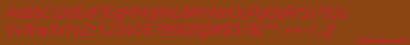 TitilliumwebLightitalic Font – Red Fonts on Brown Background