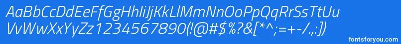 Шрифт TitilliumwebLightitalic – белые шрифты на синем фоне
