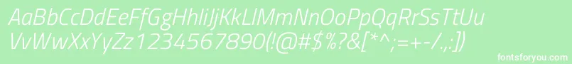 TitilliumwebLightitalic Font – White Fonts on Green Background