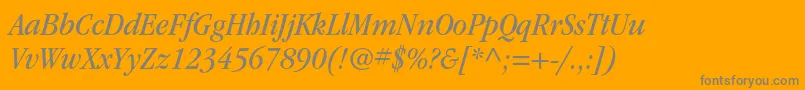 ItcgaramondstdBknarrowita-Schriftart – Graue Schriften auf orangefarbenem Hintergrund
