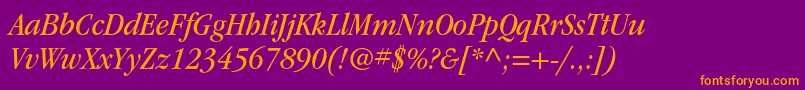 fuente ItcgaramondstdBknarrowita – Fuentes Naranjas Sobre Fondo Morado