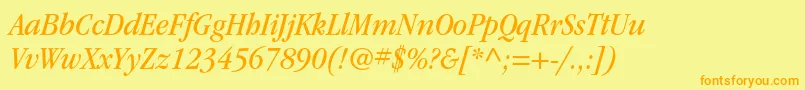 ItcgaramondstdBknarrowita Font – Orange Fonts on Yellow Background