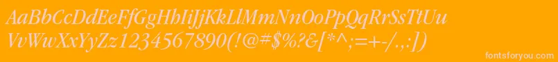 ItcgaramondstdBknarrowita Font – Pink Fonts on Orange Background