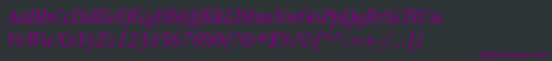 ItcgaramondstdBknarrowita Font – Purple Fonts on Black Background