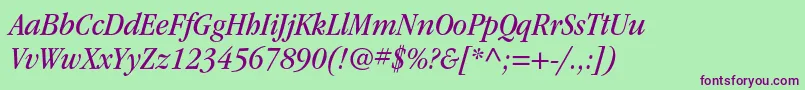 More about ItcgaramondstdBknarrowita Font ItcgaramondstdBknarrowita Font – Purple Fonts on Green Background