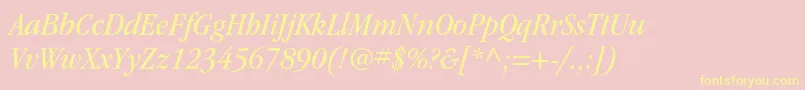 ItcgaramondstdBknarrowita Font – Yellow Fonts on Pink Background
