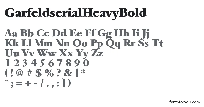 Fuente GarfeldserialHeavyBold - alfabeto, números, caracteres especiales
