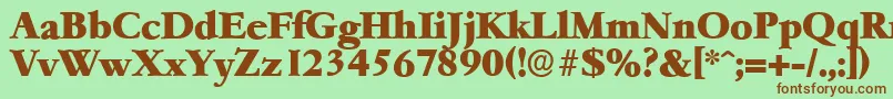 GarfeldserialHeavyBold Font – Brown Fonts on Green Background