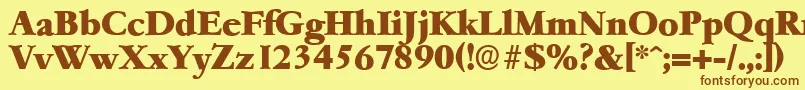 GarfeldserialHeavyBold Font – Brown Fonts on Yellow Background