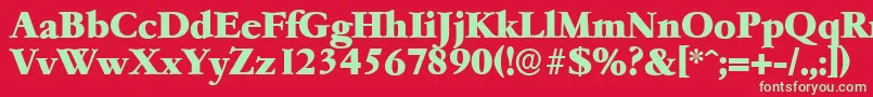 GarfeldserialHeavyBold Font – Green Fonts on Red Background