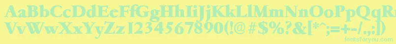 GarfeldserialHeavyBold Font – Green Fonts on Yellow Background