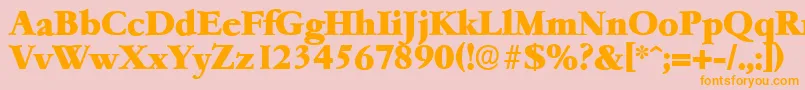 GarfeldserialHeavyBold-Schriftart – Orangefarbene Schriften auf rosa Hintergrund