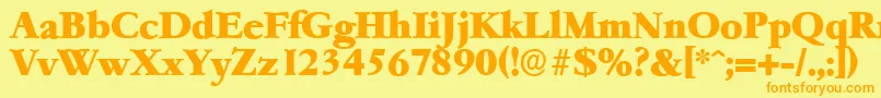 GarfeldserialHeavyBold Font – Orange Fonts on Yellow Background