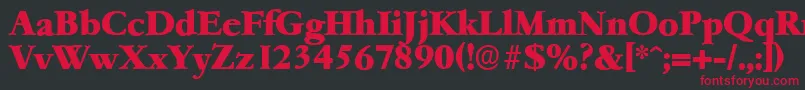 GarfeldserialHeavyBold Font – Red Fonts on Black Background