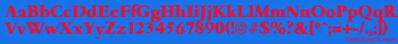 GarfeldserialHeavyBold Font – Red Fonts on Blue Background