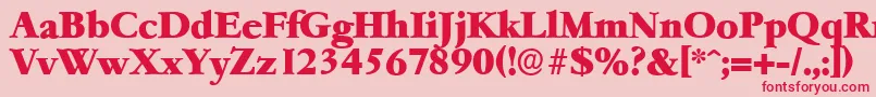 GarfeldserialHeavyBold Font – Red Fonts on Pink Background