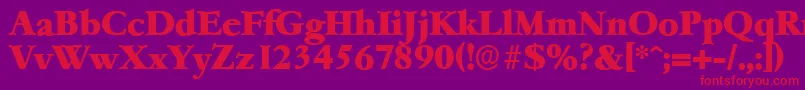 GarfeldserialHeavyBold Font – Red Fonts on Purple Background