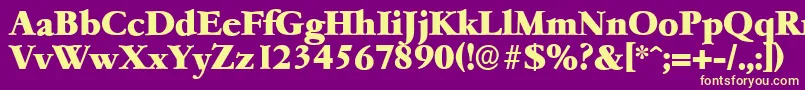 GarfeldserialHeavyBold Font – Yellow Fonts on Purple Background