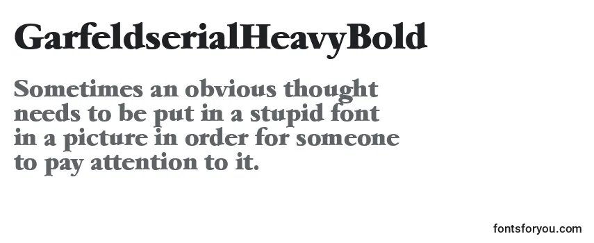 Review of the GarfeldserialHeavyBold Font