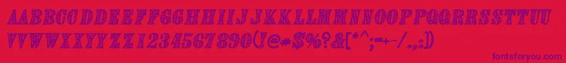 FdTextured2 Font – Purple Fonts on Red Background