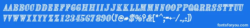 FdTextured2 Font – White Fonts on Blue Background