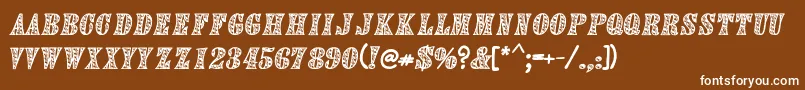 FdTextured2 Font – White Fonts on Brown Background