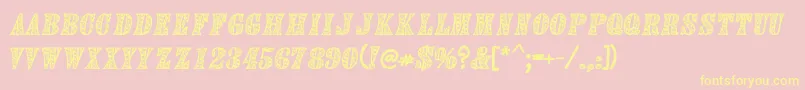 FdTextured2 Font – Yellow Fonts on Pink Background