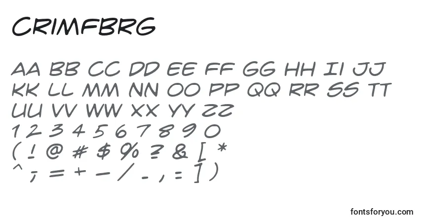 Шрифт Crimfbrg – алфавит, цифры, специальные символы