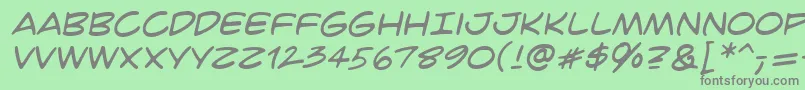 フォントCrimfbrg – 緑の背景に灰色の文字