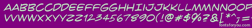 Crimfbrg Font – Green Fonts on Purple Background