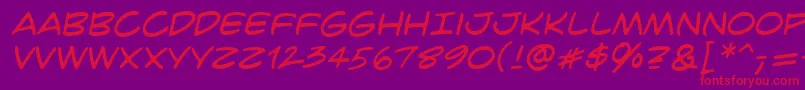 Crimfbrg-Schriftart – Rote Schriften auf violettem Hintergrund